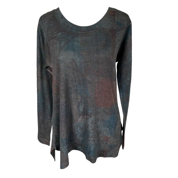 Soft Surroundings women's PS long sleeve round neckline soft multi-colored top - Picture 1 of 9